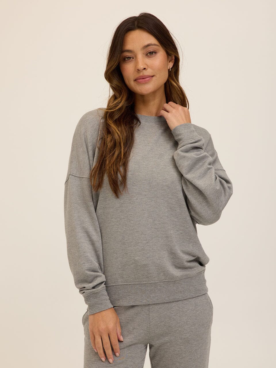 Cathy Boyfriend Feather Fleece Pullover