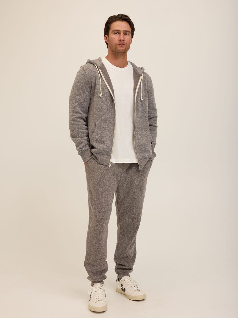 Triblend Zip Fleece Hoodie