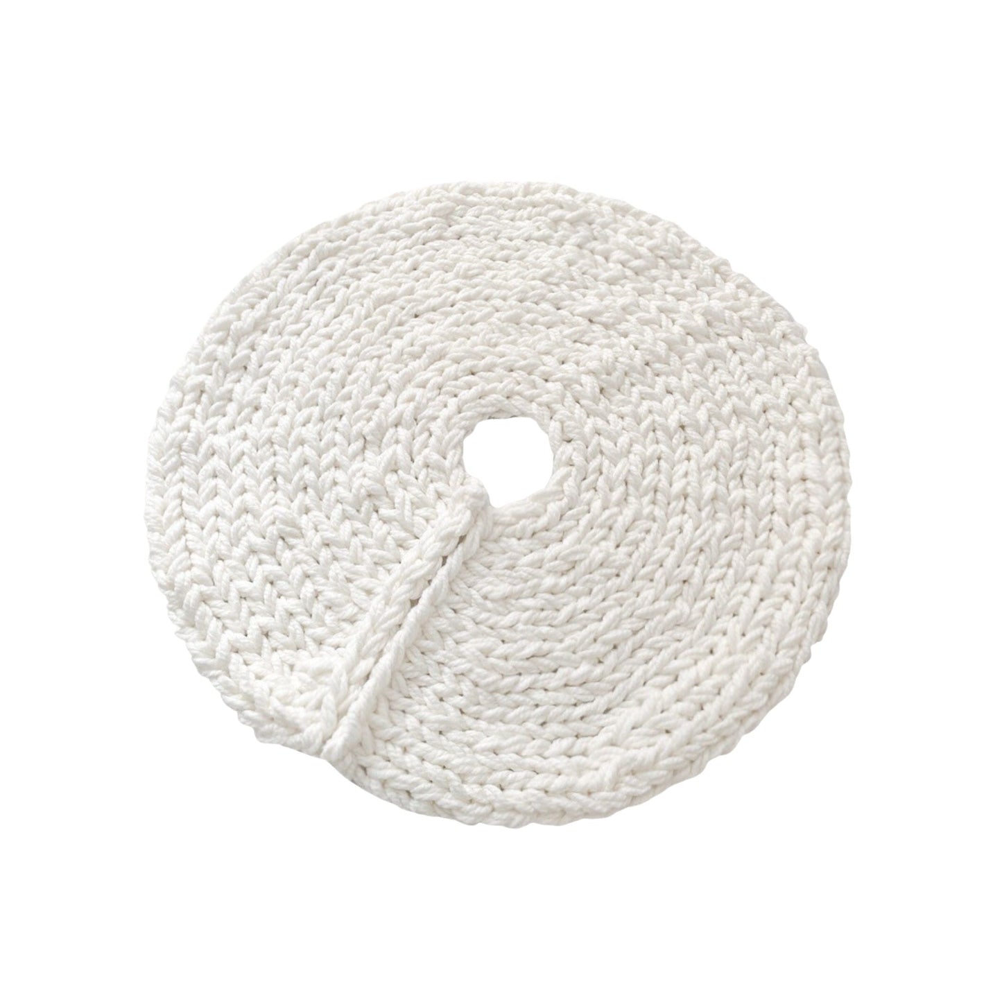 White Chunky-Knitted Christmas Tree Skirt