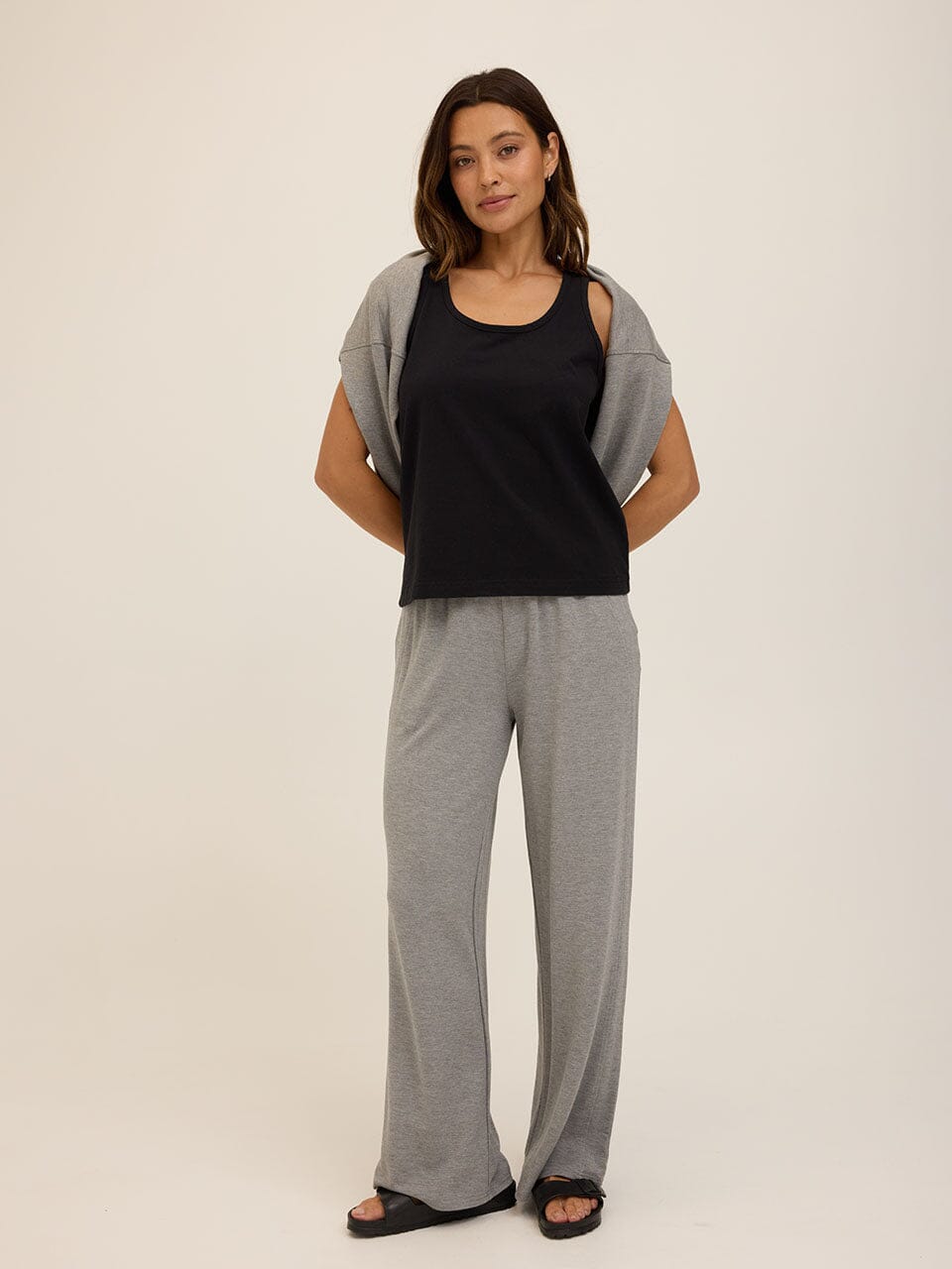 Esmeralda Feather Fleece Wide Leg Pant
