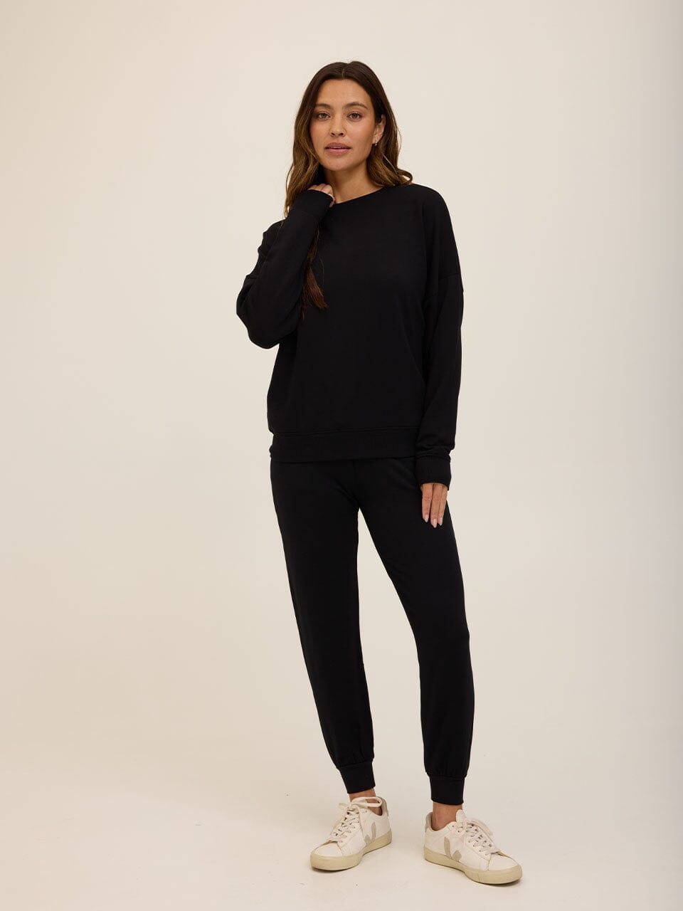 Cathy Boyfriend Feather Fleece Pullover