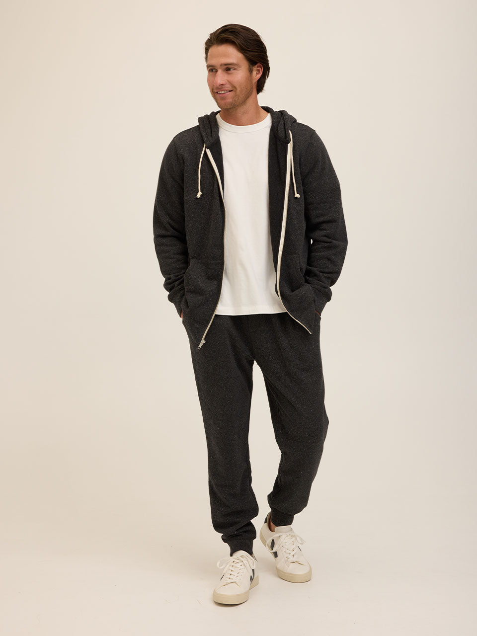 Triblend Zip Fleece Hoodie