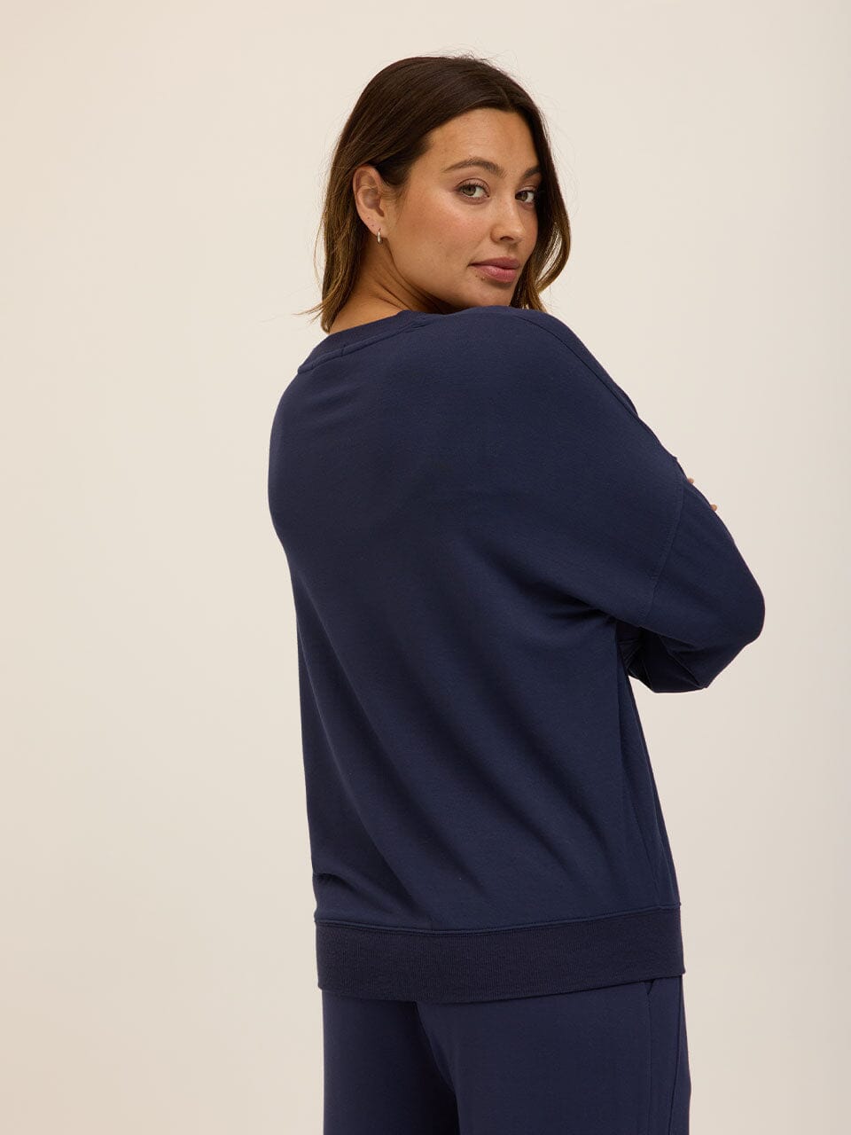 Cathy Boyfriend Feather Fleece Pullover