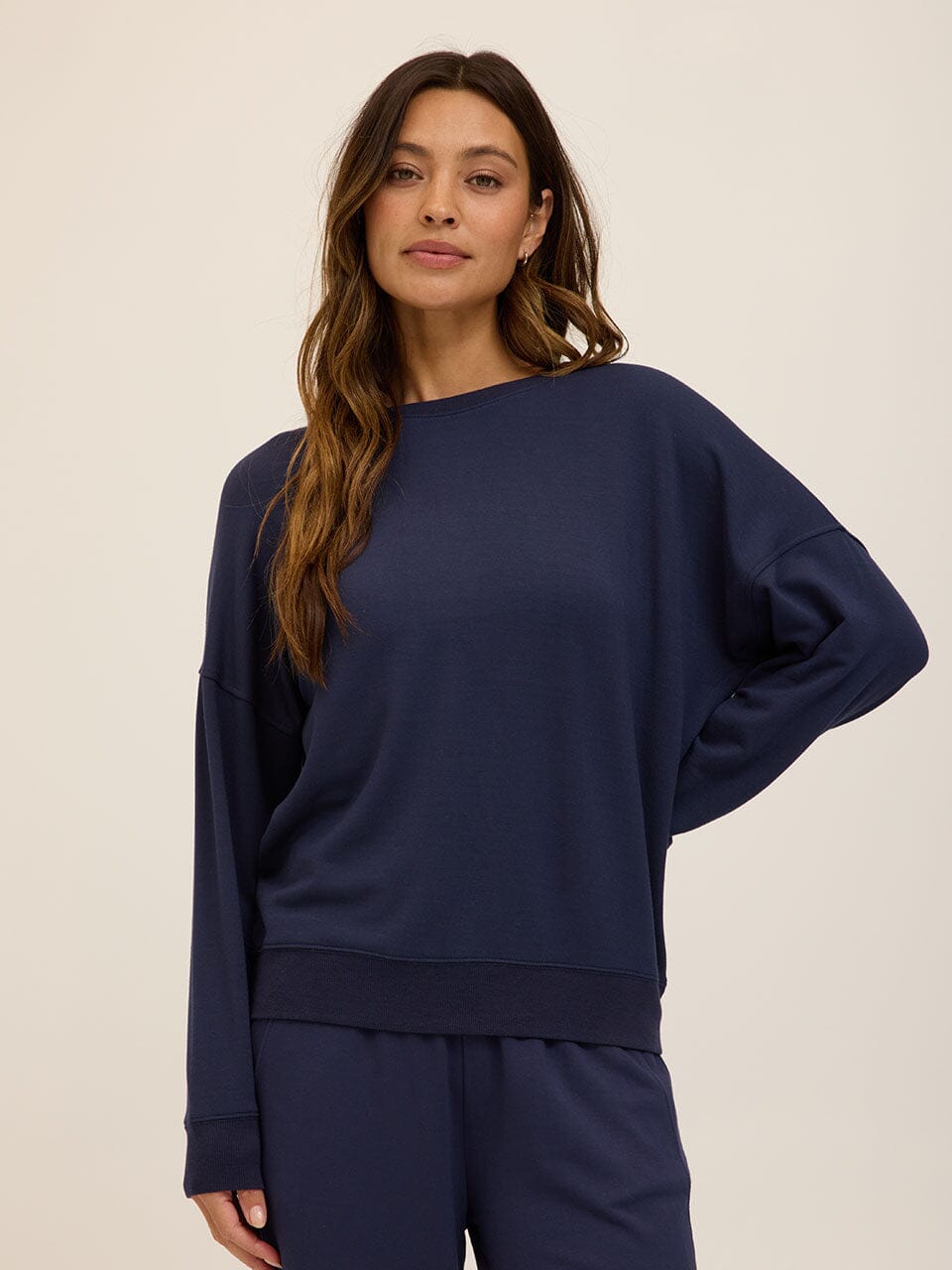 Cathy Boyfriend Feather Fleece Pullover