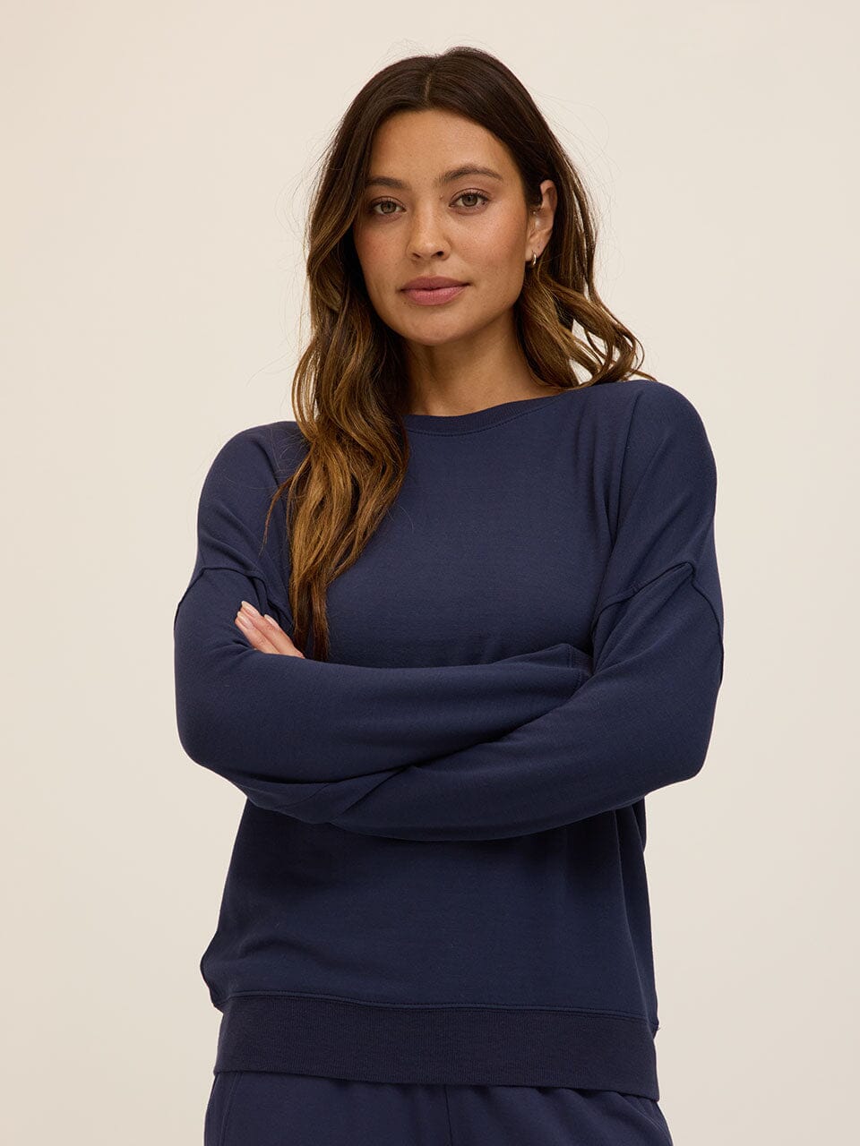 Cathy Boyfriend Feather Fleece Pullover