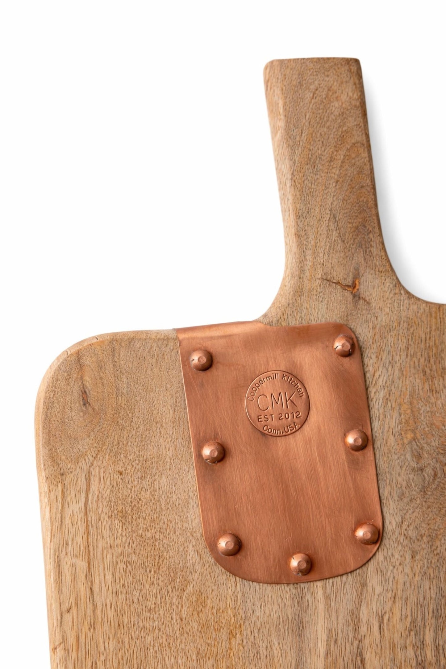 Vintage Inspired Wooden Charcuterie Board with Handmade Copper Details