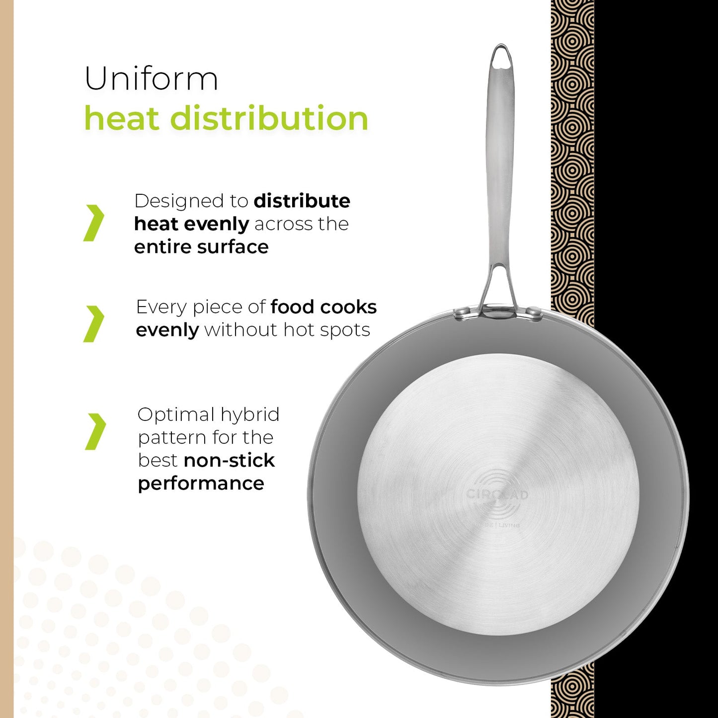 BE | LIVING - Circlad Series - 12” / 30 cm Frying Pan - Triply Stainless Steel Circlad