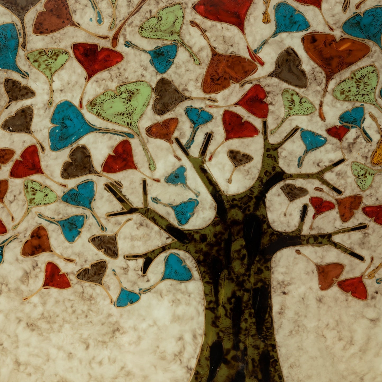 Ginkgo Tree Reverse Painted Tray