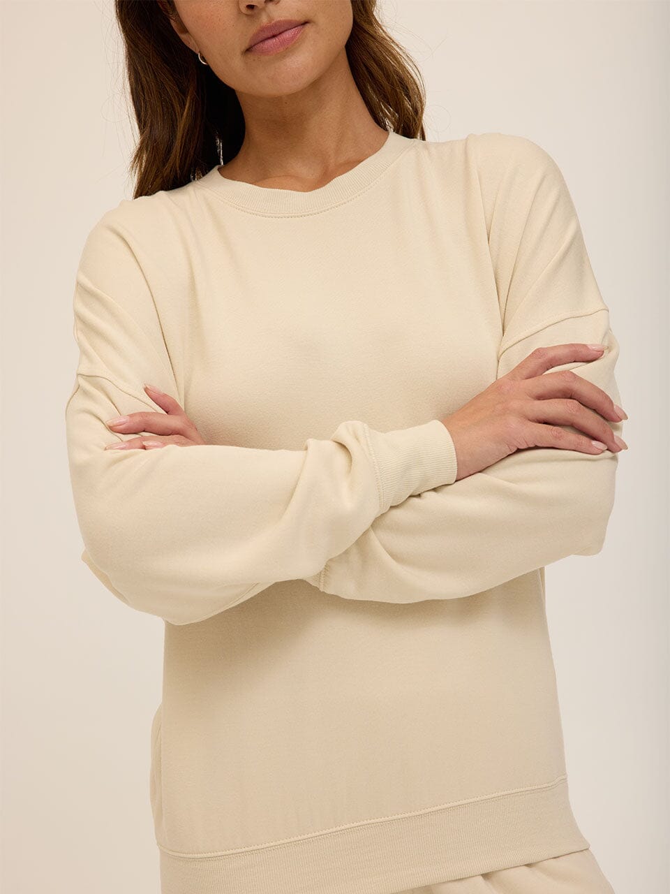 Cathy Boyfriend Feather Fleece Pullover