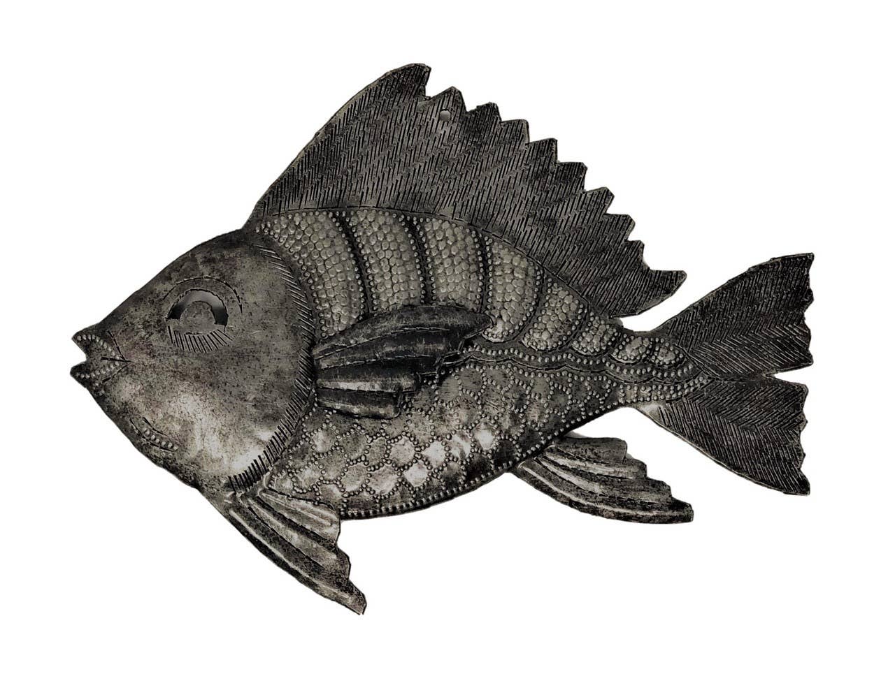 Haitian Metal Tropical Fish Wall Art Fair Trade 8.5x6