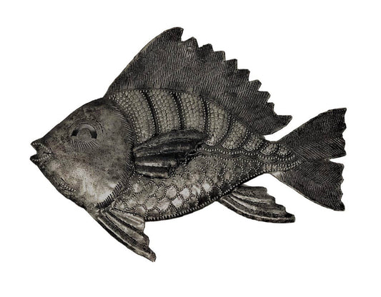 Haitian Metal Tropical Fish Wall Art Fair Trade 8.5x6
