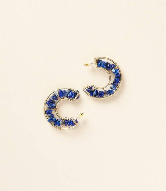 Shamani Sodalite Hoop Earrings