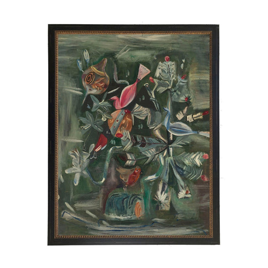 Vintage Painting of Vintage Christmas Ornaments
