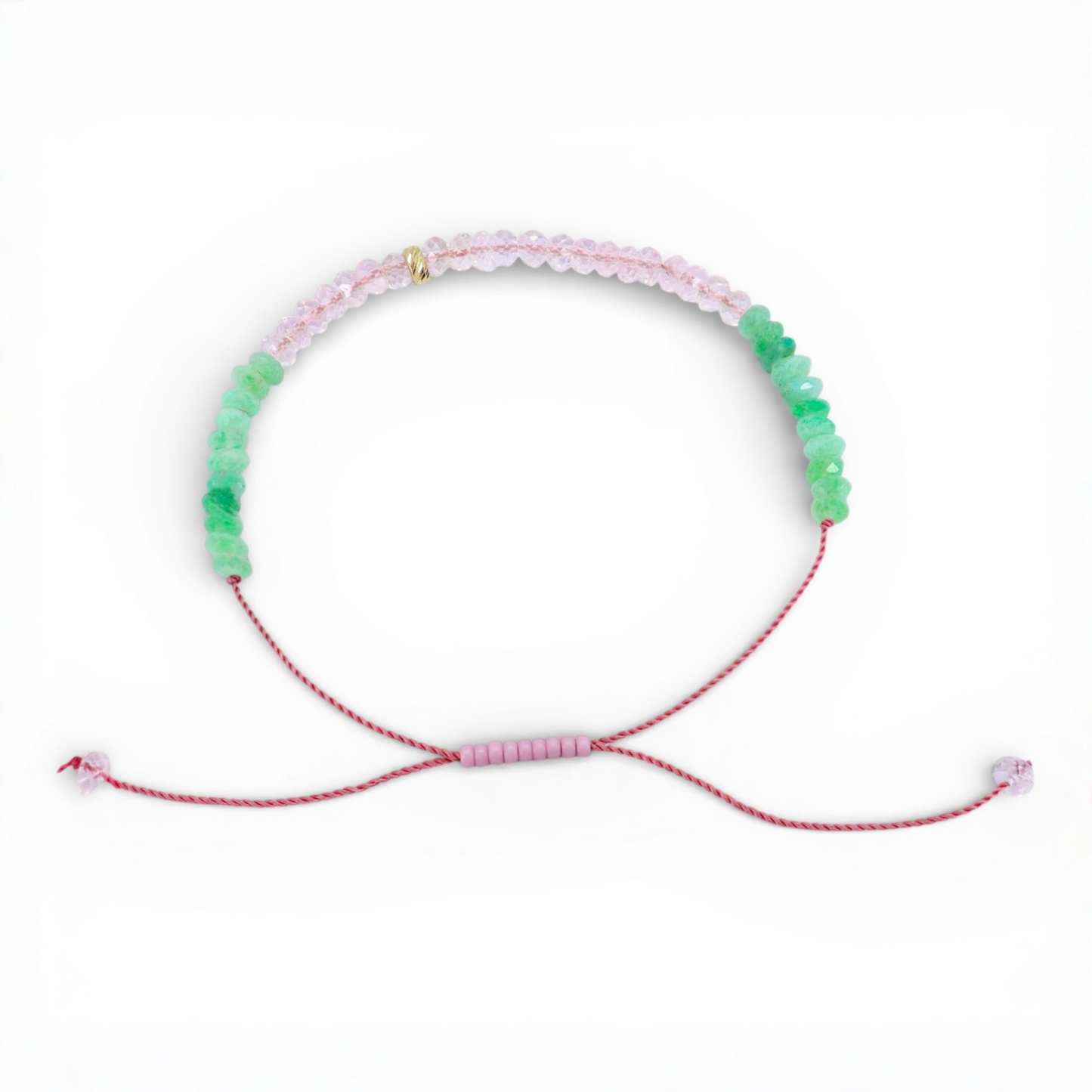The Energy Project - Love, Amplified Bracelet - Rose Quartz, Chrysoprase, 14k Gold