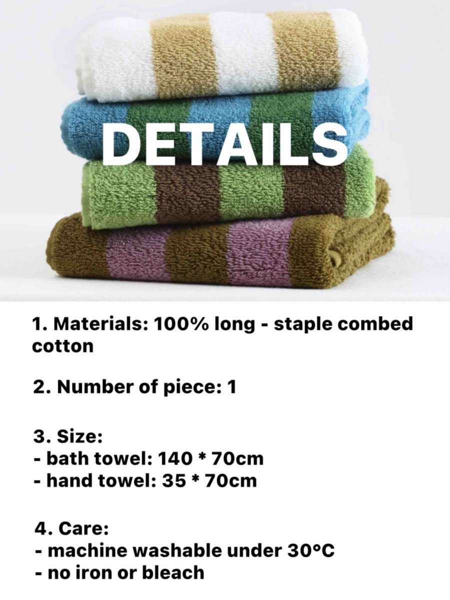 Ultra Soft Absorbent Terra Stripe Bath Towel