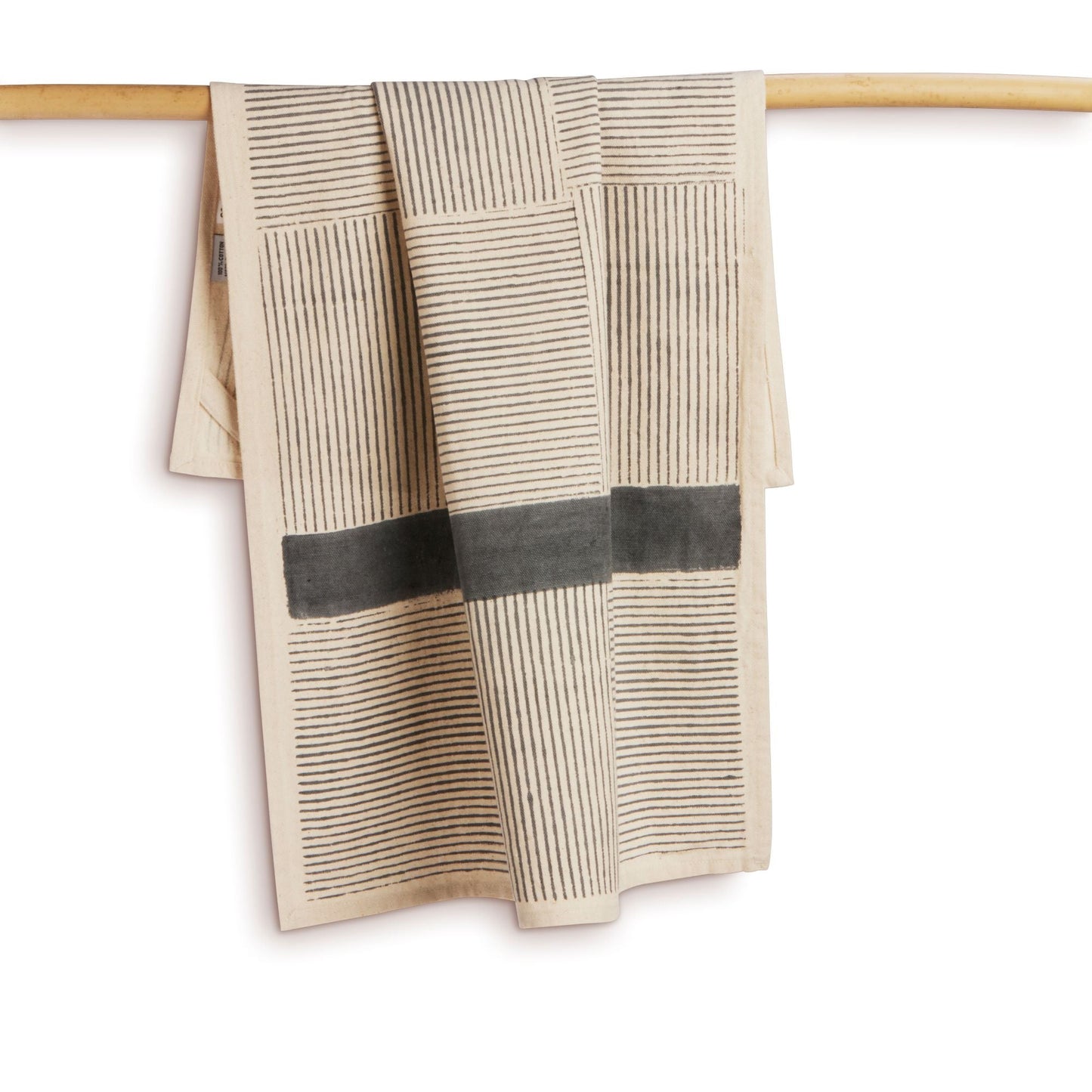 FEAST SLATE - Set of 2. Hand Block Printed Kitchen Towels - Cotton - Fair Trade - Artisan Made