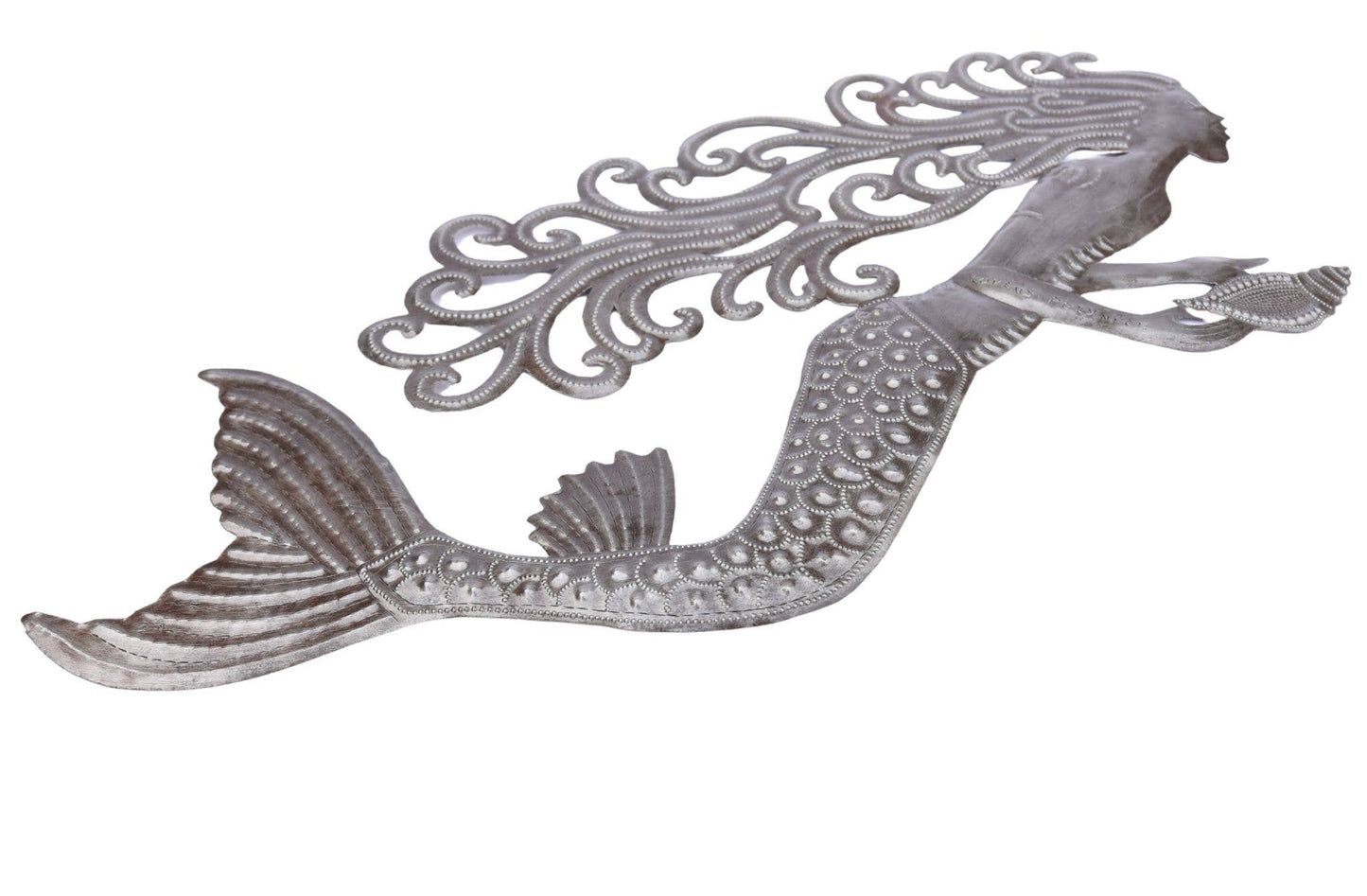 Handmade Haitian Mermaid Recycled Metal Wall Art