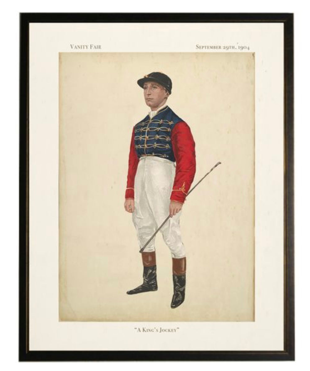 "A King's Jockey" in Copper and Black Frame