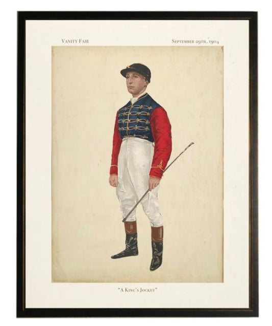 "A King's Jockey" in Copper and Black Frame