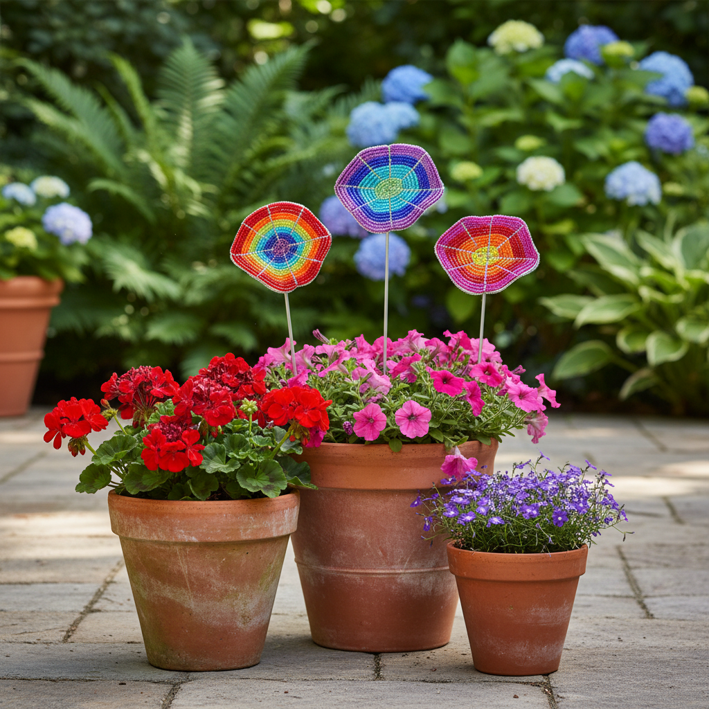 Wavy Flower Pot Stake, Asst (Set of 3)