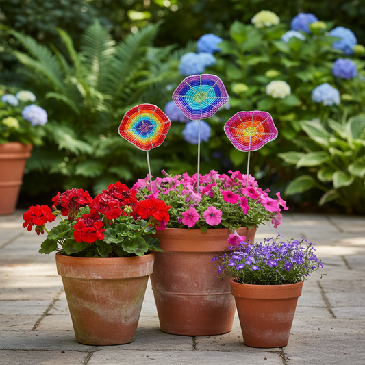 Wavy Flower Pot Stake, Asst (Set of 3)