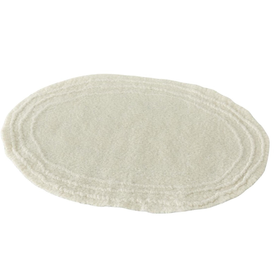 Ivory White Merino Wool Oval Placemat