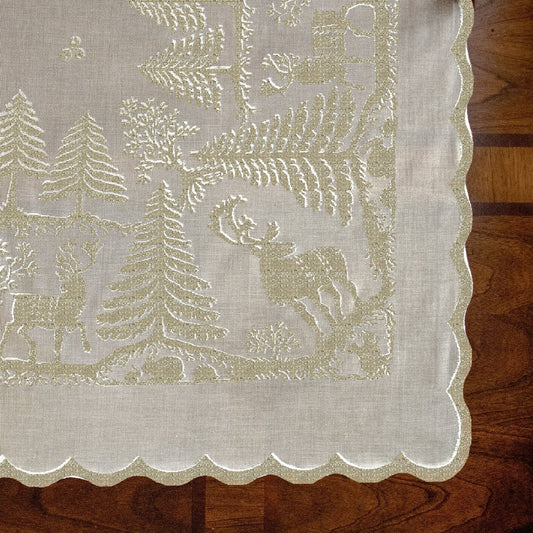 Prince of Scots Scottish Leno Gauze Table Runner ~ Gold Lurex ~