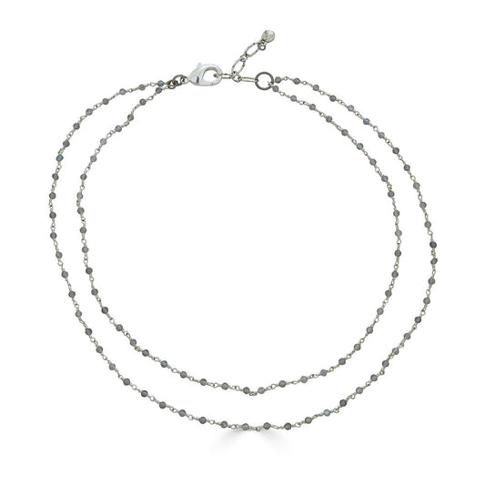 Silver Two Strand Delicate Labradorite Necklace