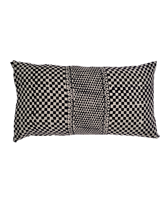 Samburu Charcoal Lumbar Pillow Cover