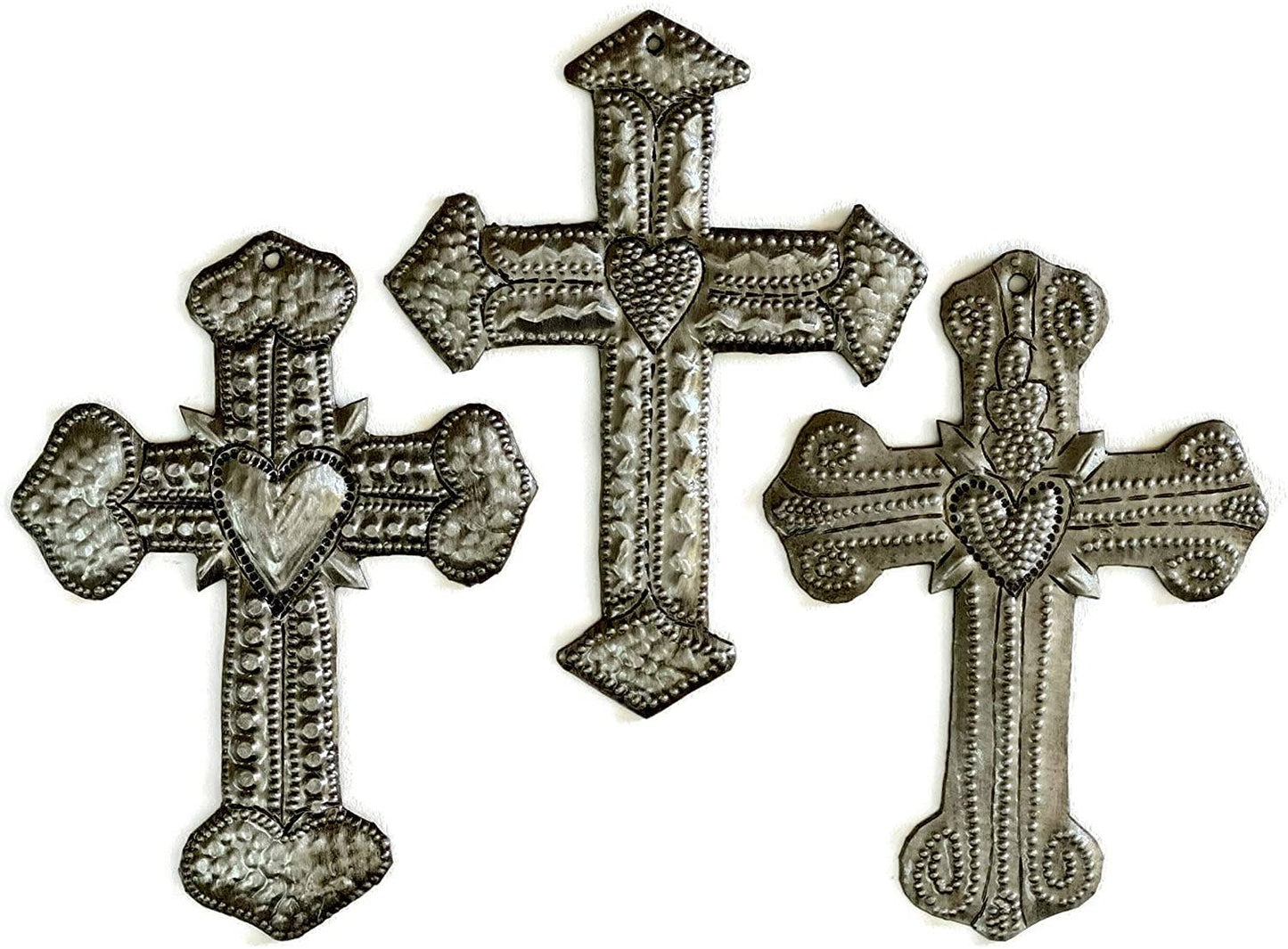 3" x 4.25" Small Milagro Cross $3.40 ea. Set/3  Heart Design