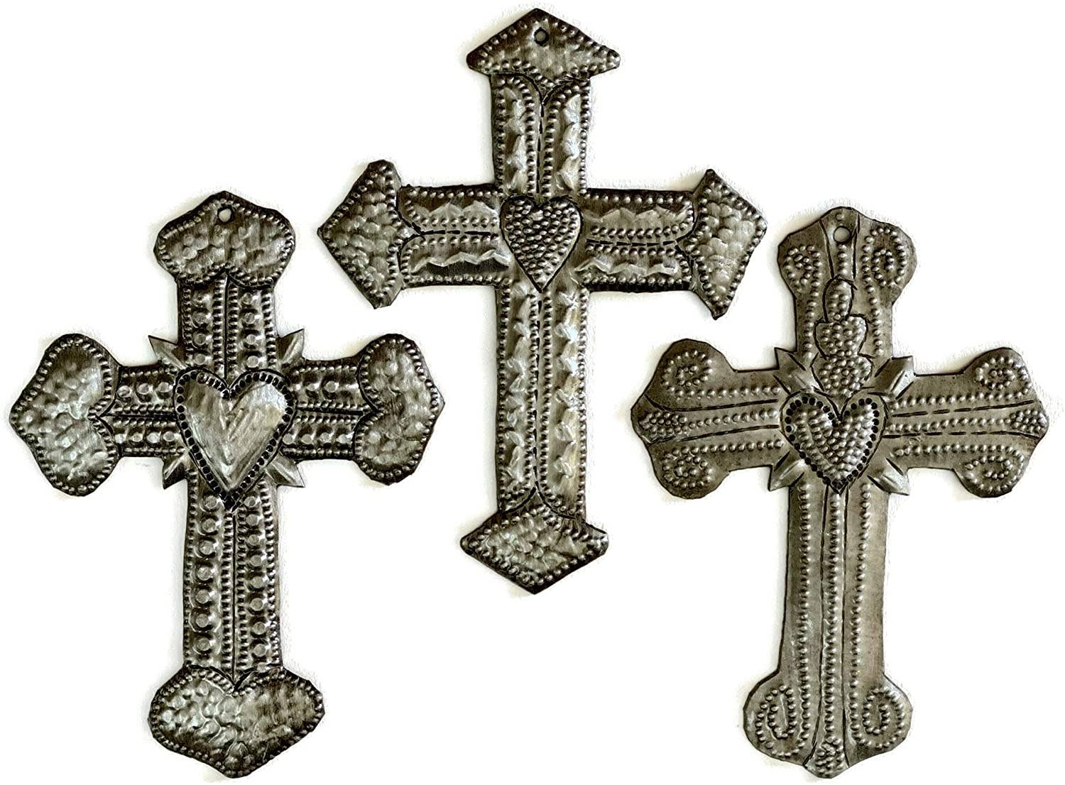 3" x 4.25" Small Milagro Cross $3.40 ea. Set/3  Heart Design