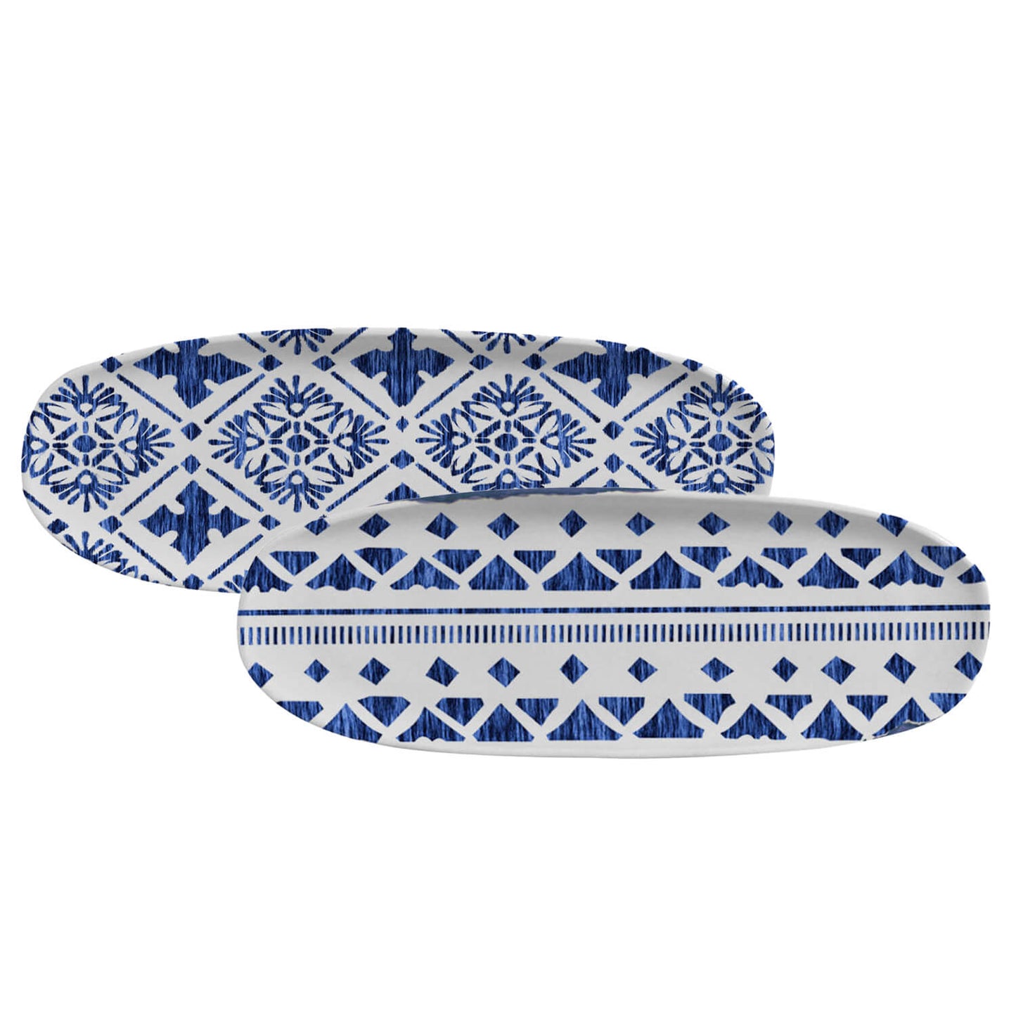 Shallow Organic Oval Platter Large Set of 4