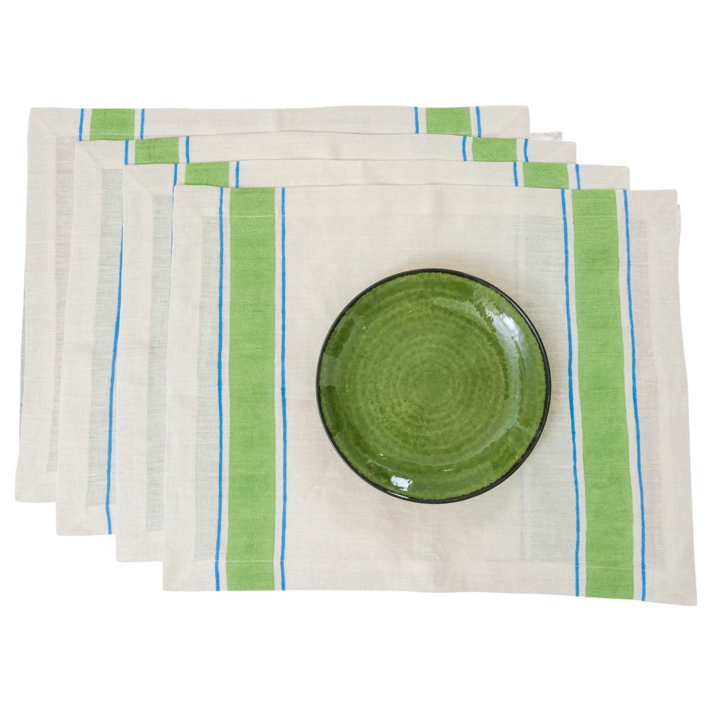 Leher Linen Placemats - Green (Set of 2)
