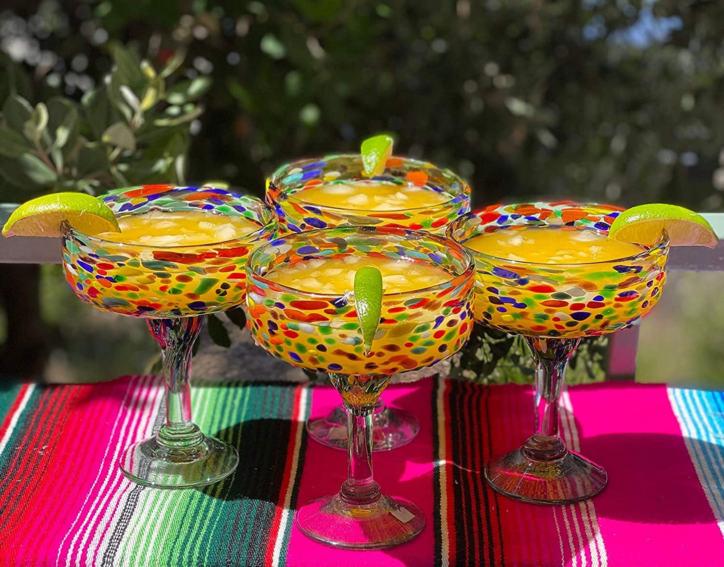 Confetti Rock Margarita Glasses - Set of 4