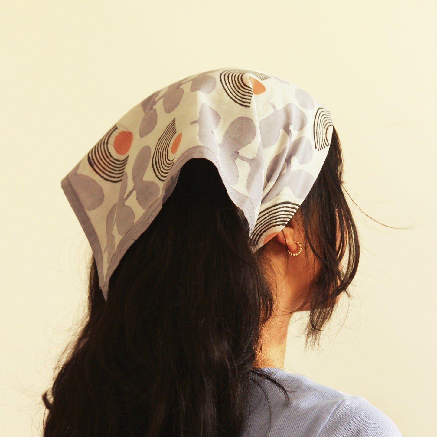 Handcrafted Cotton Square scarf | Bandana | Modern Floral