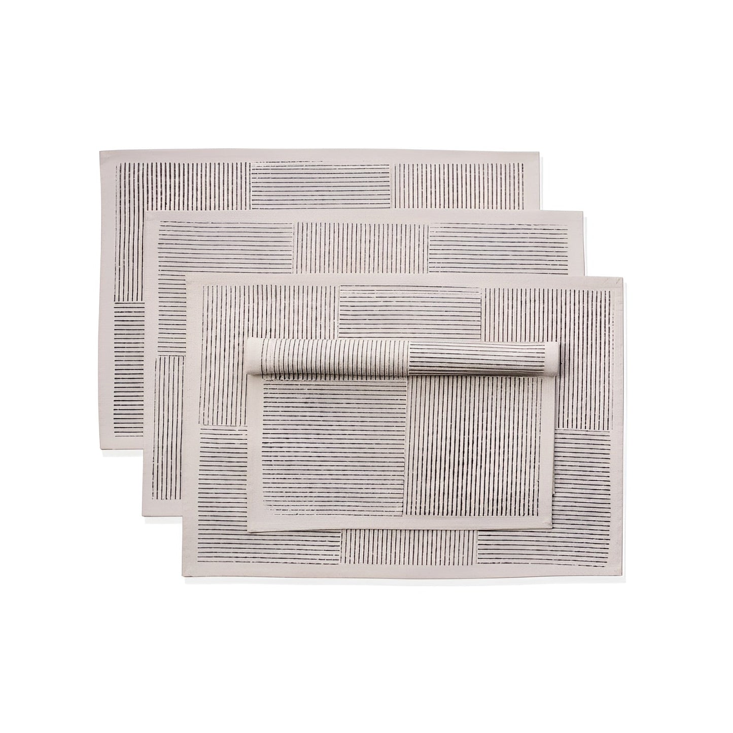Hand Block Printed Cotton Placemats | 14″ × 20″ | Set of 4 | Fair Trade | FIELDLINE
