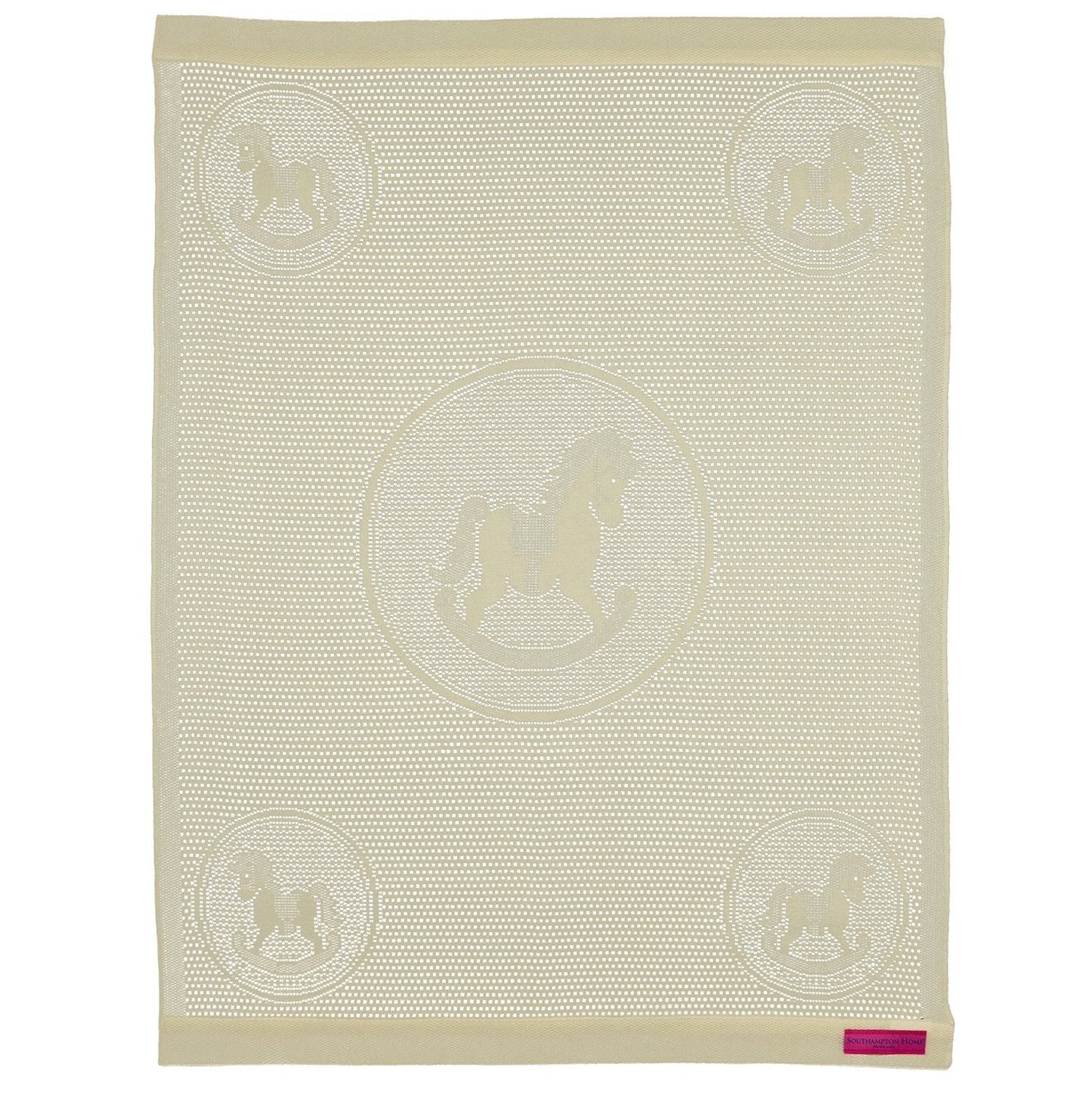Southampton Home Lace Weave Rocking Horse Baby Blanket - Yellow