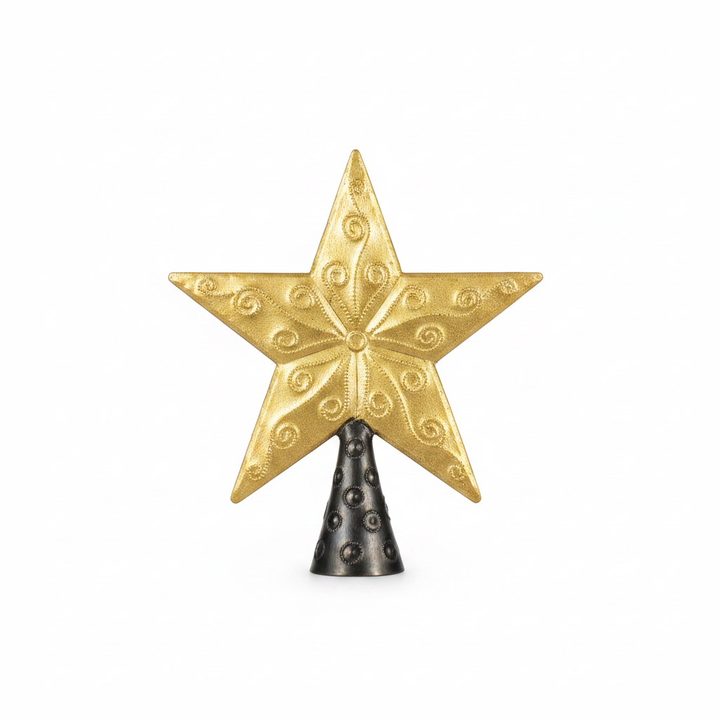 Gold Embossed Star Tree Topper