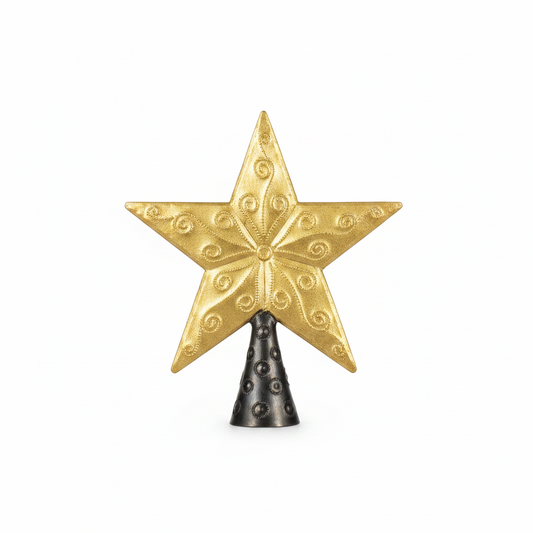 Gold Embossed Star Tree Topper
