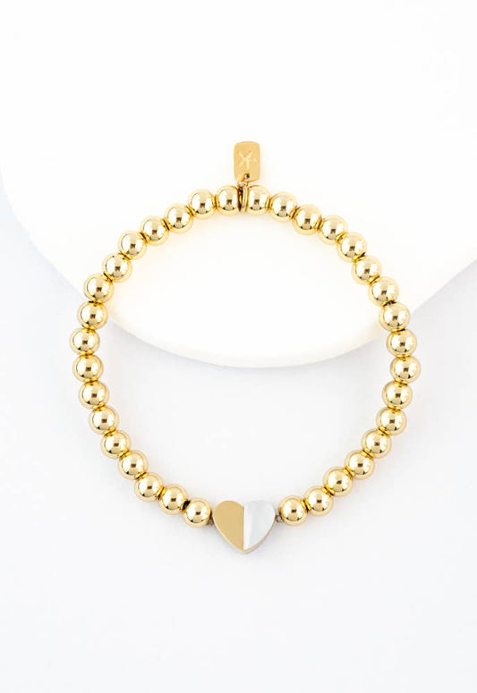 Give Hope Beaded Bracelet- 14K Gold Stretch Bracelet Friendship Bracelet