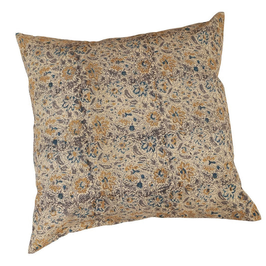 Golden Earth Kalamkari Handcrafted Pillow