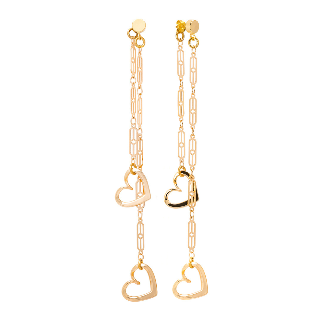 Con Amor Gold Heart Dangle Earrings | Baroque | Nickel-Free