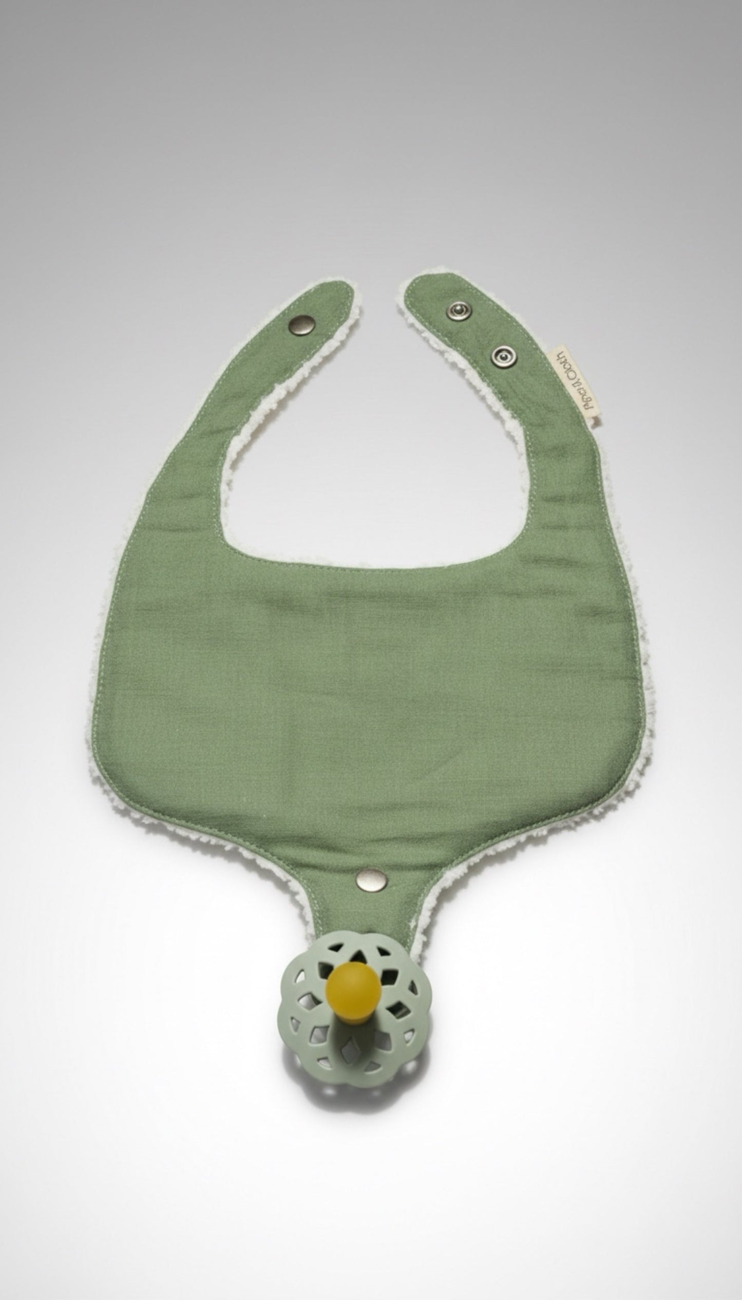 Soothe & Snap Pacifier Bib- Olive Grove