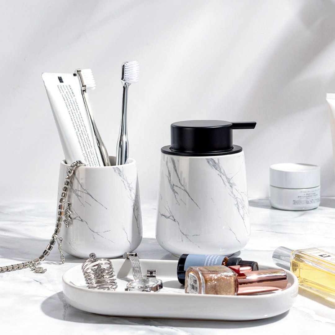 BosilunLife Marble Foaming Bathroom Set 3-Piece Recycled RebornClay™