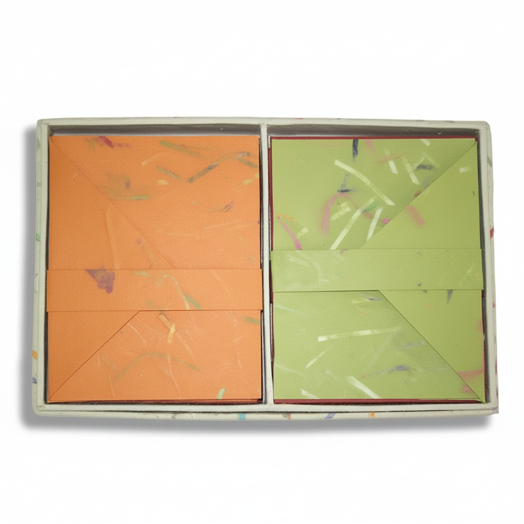 Boxed Notecards with Envelopes | Recycled Cotton Paper | DIFFERENT STROKES (Set of 16)