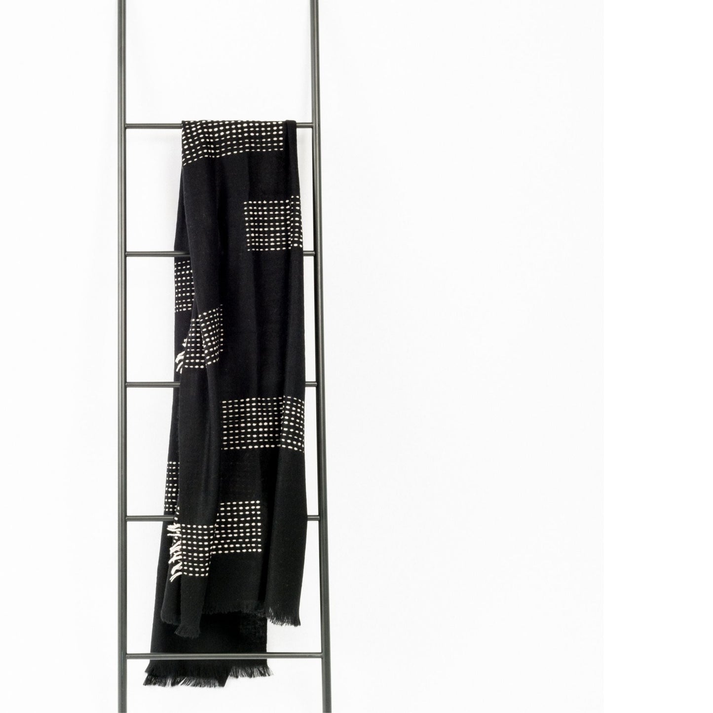 Walnut Black Yak With Hand Knotted Merino Stripes Handloom Throw