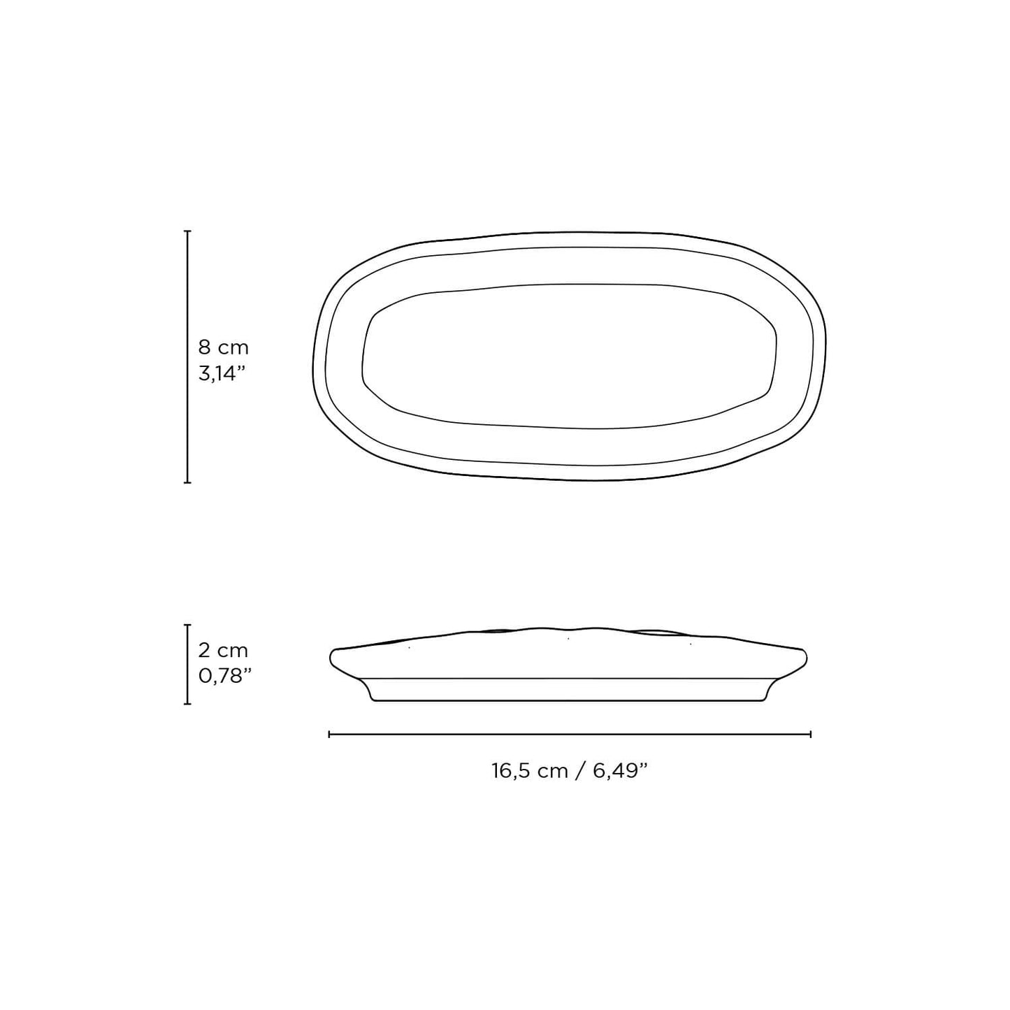 Shallow Organic Oval Platter Mini Set of 4