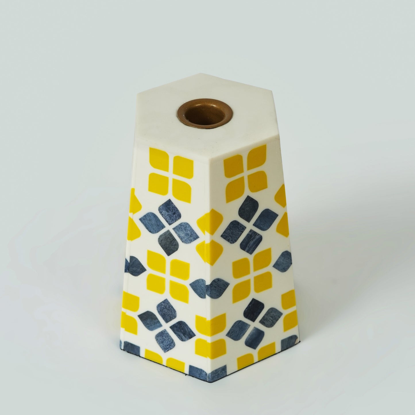 Marigold Mosaic Bone Inlay Candleholder