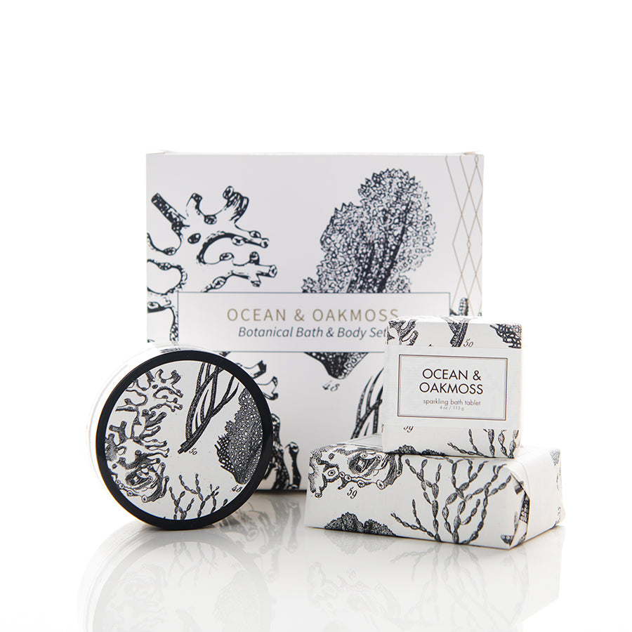 Botanical Bath & Body Gift Set - Ocean & Oakmoss