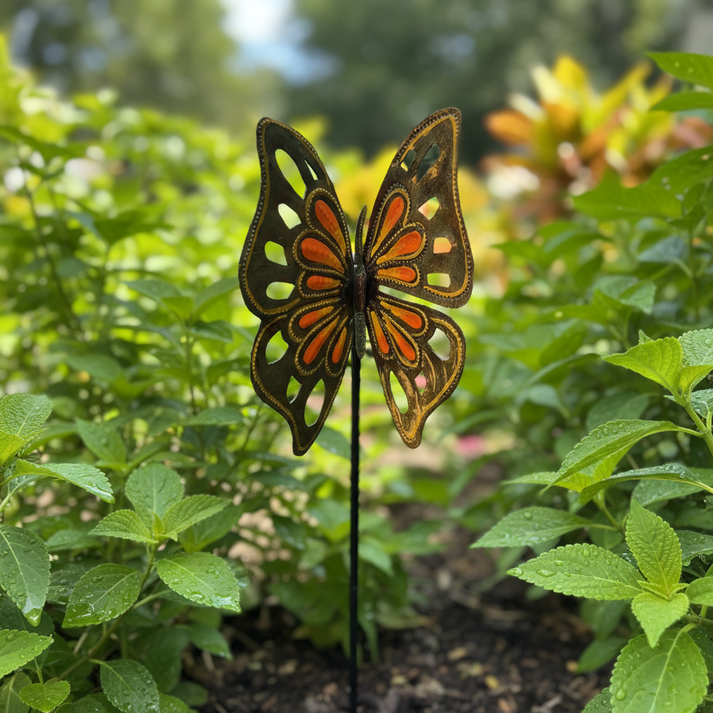 Orange Butterfly Stake